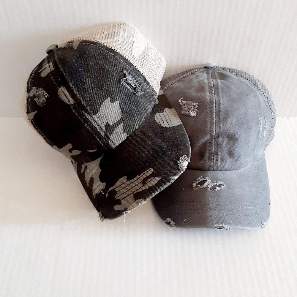Criss Cross ponytail hat bundle for women